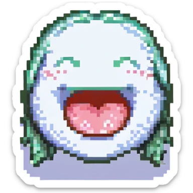 smiling with tongue sticking out
add the words  I’m talking bout innatt  sticker