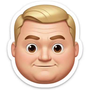 Fat Mr incredible head with a little smile and a haircut but it’s slowly decreasing in width which is making it less fatter sticker
