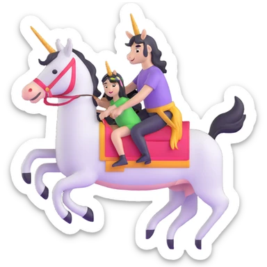 vibrant colored unicorn riding a donkey sticker