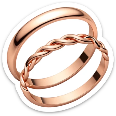 two rose gold rings entwined sticker