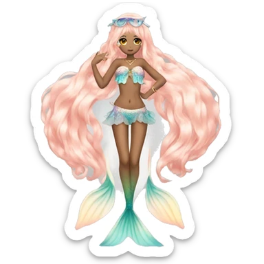 full body hime gyaru mermaid sticker