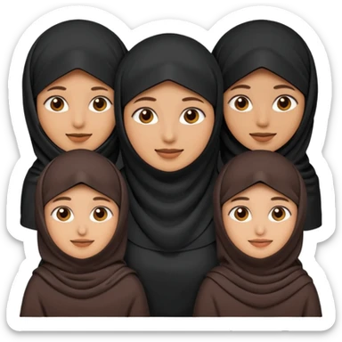 muslim faily emoji , with the women wearing niqab sticker