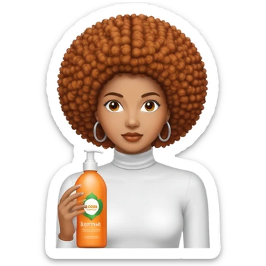 Bottle of leave-in Conditioner, with a black woman with afro as the label, name is brandCantu sticker
