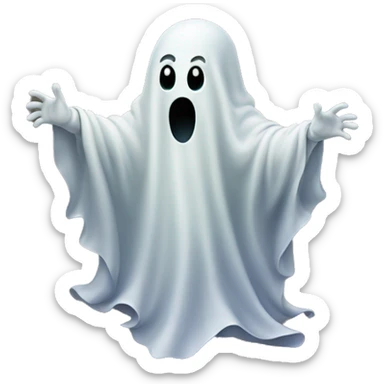 a ghost on a piece of land sticker