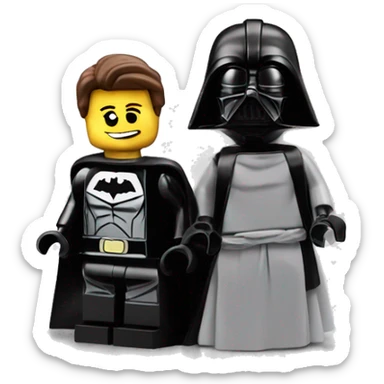 Lego Princess Leia and Batman get married but Darth Vader is mad  sticker
