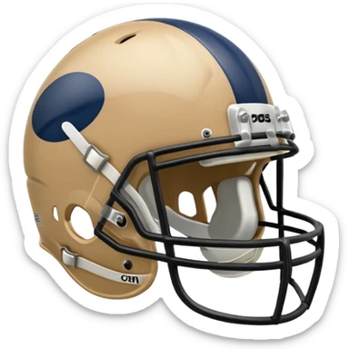 College football player helmet in light tan color  sticker
