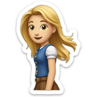 Une très jeune fille qui fait du galop sticker