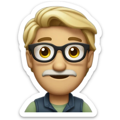 Vendedor con gafas al estilo disney sin bigote sticker