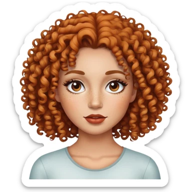 curly hair, freckles, pretty bratz baddie sticker