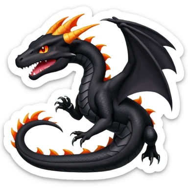 Obsidian-Black lanky elegant evil badass handsome cool beautiful Shiny-Charizard-Salazzle-Seviper-Salandit-fusion sticker