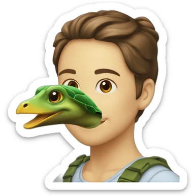 Tortue sur un canard sticker