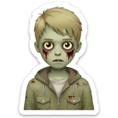 boy zombie teen with dark blonde hair sticker