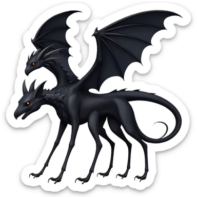 thestral: Winged horses visible only to those who have witnessed death and understand its significance. Can u make it thinner? Like an achal tekkine? Long legs, wings like from a bat sticker