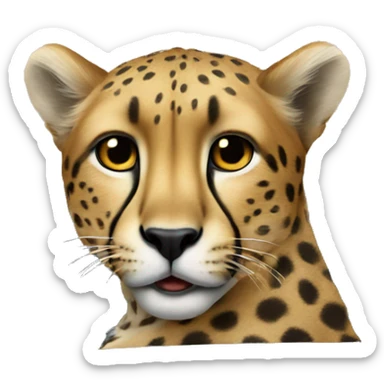 Cheetah in a car  sticker