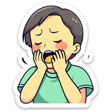 Someone chocking their self while crying  sticker