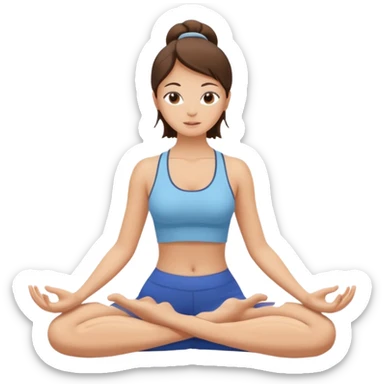 white brunette girl doing yoga sticker