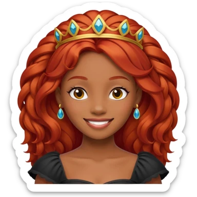 red  haired black princess sticker