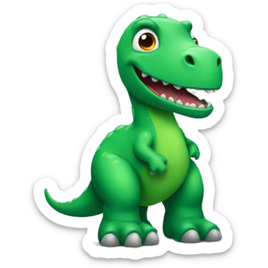 Green dinosaur sticker