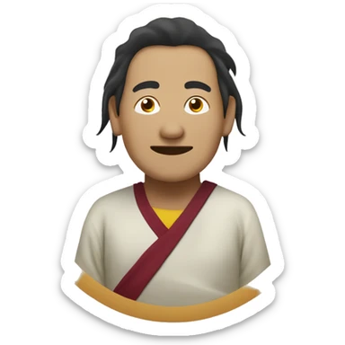 Monje tibetano descansando divertido sticker