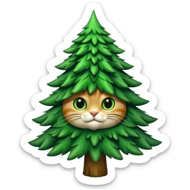je veux un chapin ! un chat fusionné avec un sapin sticker