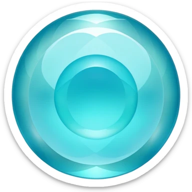 Round cut smithsonite gemstone with aqua blue color and holographic color play sticker