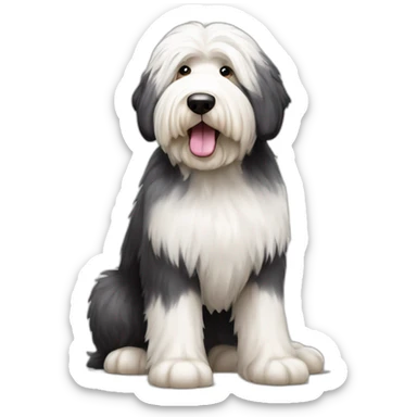 Dog old english sheepdog full-height sticker