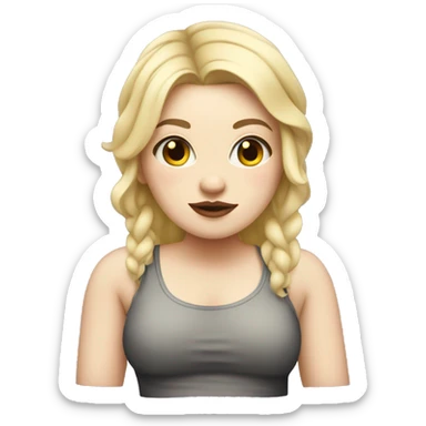 Fat blonde pale girl with tattoos sticker