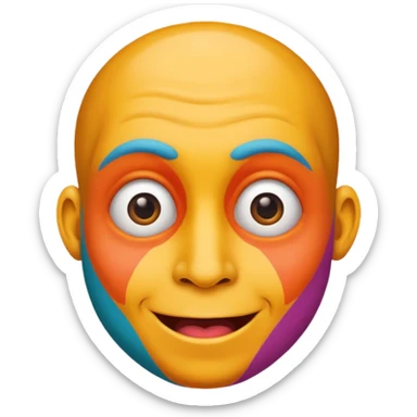 crazy colorful human jolly, head only sticker