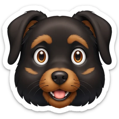 Un chien noir très étonné  sticker