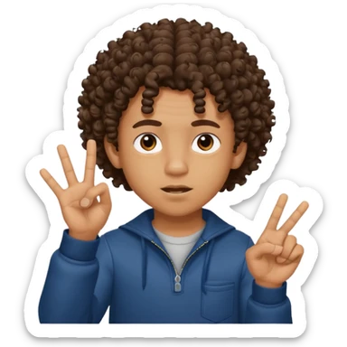 Ragazzo mulatto col coi ricci che manda a fanculo sticker