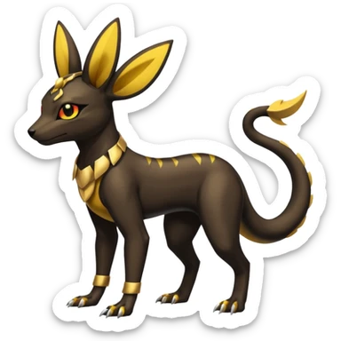 Shiny 4-legged Umbreon-Anubis-Salandit-Beedrill-fusion, full body sticker