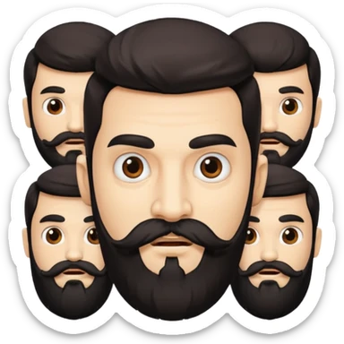 Ravanasura with beard and mustach young beautiful and terror with ten heads with white skin sticker