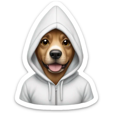 4D Dog wearing a hoodie sticker