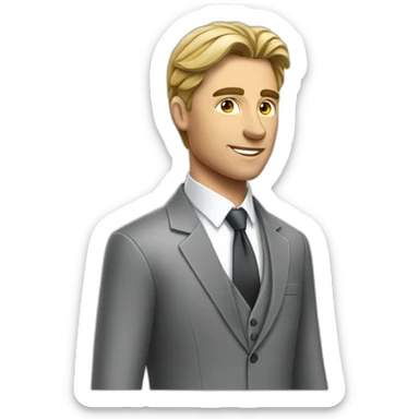 Posh-man-with-gray-suit-and-200-euro-cash sticker