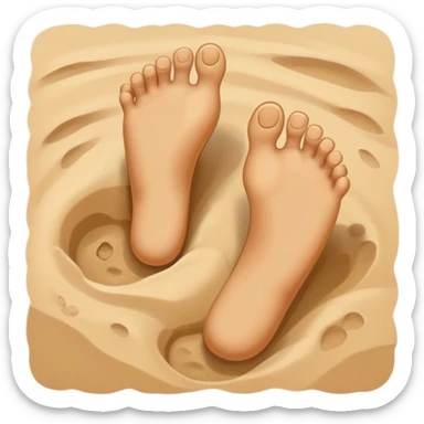 inner child footsteps on sand with other bigger footsteps beside sticker