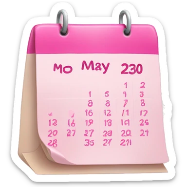 Pink Calendar with a heart and the date as May 30  sticker