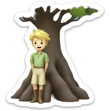 The little prince by the baobab tree sticker