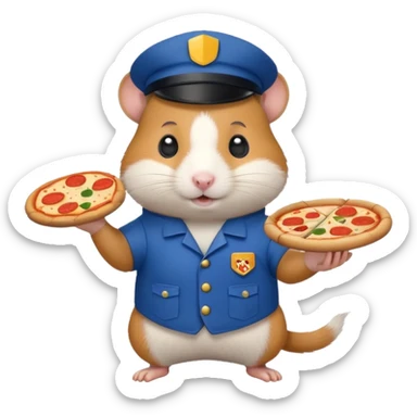 Hamster delivering pizza delivery man  sticker
