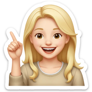 A girl laughing and pointing  sticker