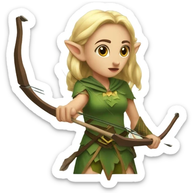 elf girl hunting with a longbow sticker