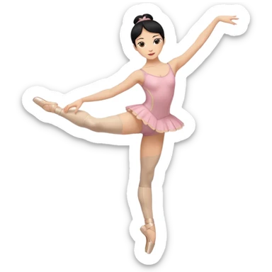 WOMAN BALLET DANCER BLACK HAIR AND NOT IN TUTU ONLY TWO LEGS sticker