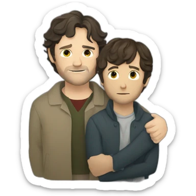 Hannibal Lecter and Will Graham hug sticker