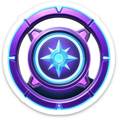 Futuristic glowing portal badge icon, circular emblem, neon blue and purple energy ring, subtle particles and light cracks, Level 01 text, sci-fi web3 game UI style, high detail, centered, dark background, 3D game asset, sharp and minimal sticker