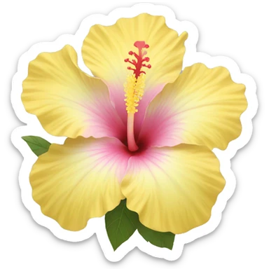 pastel yellow hibiscus sticker