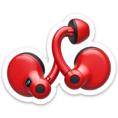 red wireless earbuds sticker