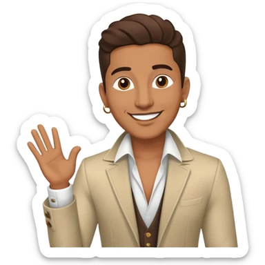 Happy Pop Latin Male Music Singer dressed with style sticker