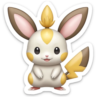 Shiny Pastel Light Pale Whitish Emolga-Victini-Pichu-Dedenne-Togedemaru-fusion sticker