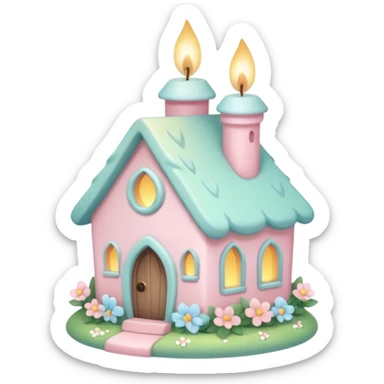 Cute kawaii gorgeous pretty pastel beautiful fairycore cottagecore detailed high quality trending aesthetic decoration candle sticker