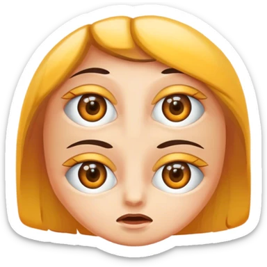 prends cette Emogy : 😁 et rajoute les yeux de celui-ci :😆 sticker