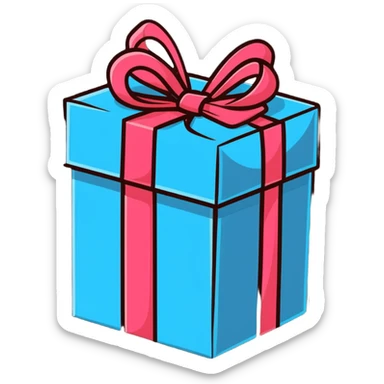 Gift box with a surprise popping out sticker